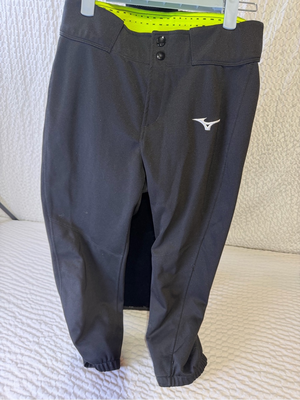 Mizuno Black Pants with Neon Yellow Waistband